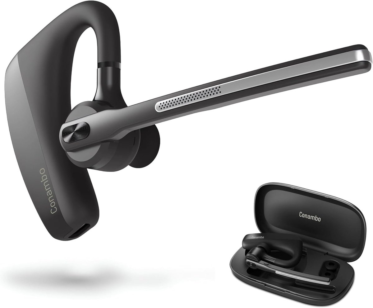 Bluetooth Headset met Microfoon - Active Noise Cancelling, 18 Uur Gespreksduur, Handsfree en Draadloos, Geschikt voor Mobiele Telefoons en Zakelijk Gebruik