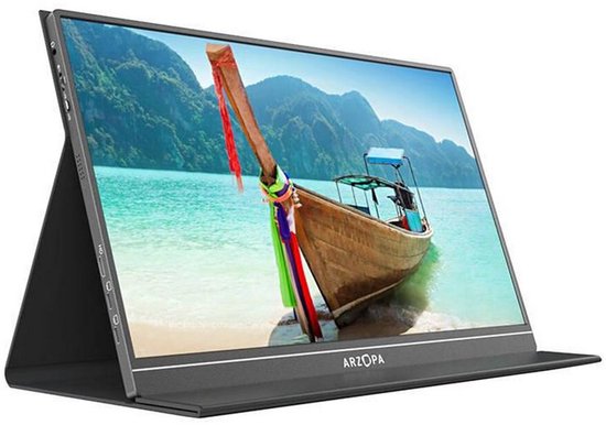 Draagbare 15,6″ Full HD monitor Arzopa S1 TABLE IPS scherm HDR USB-C mini HDMI 2x speakers magnetische hoes