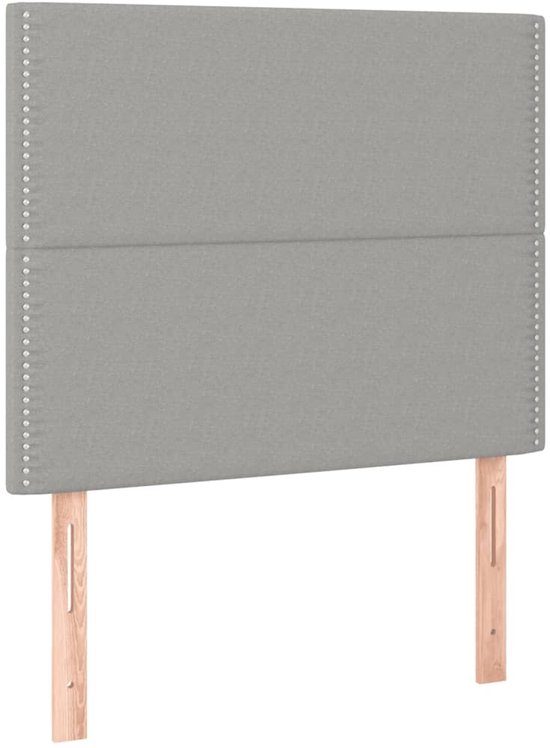 vidaXL Cadre de lit sans matelas 90x200 cm tissu gris clair - Cadre de lit Met Hoofdeinde - Cadres de lit Met Hoofdeindes - Lit - Meuble de couchage