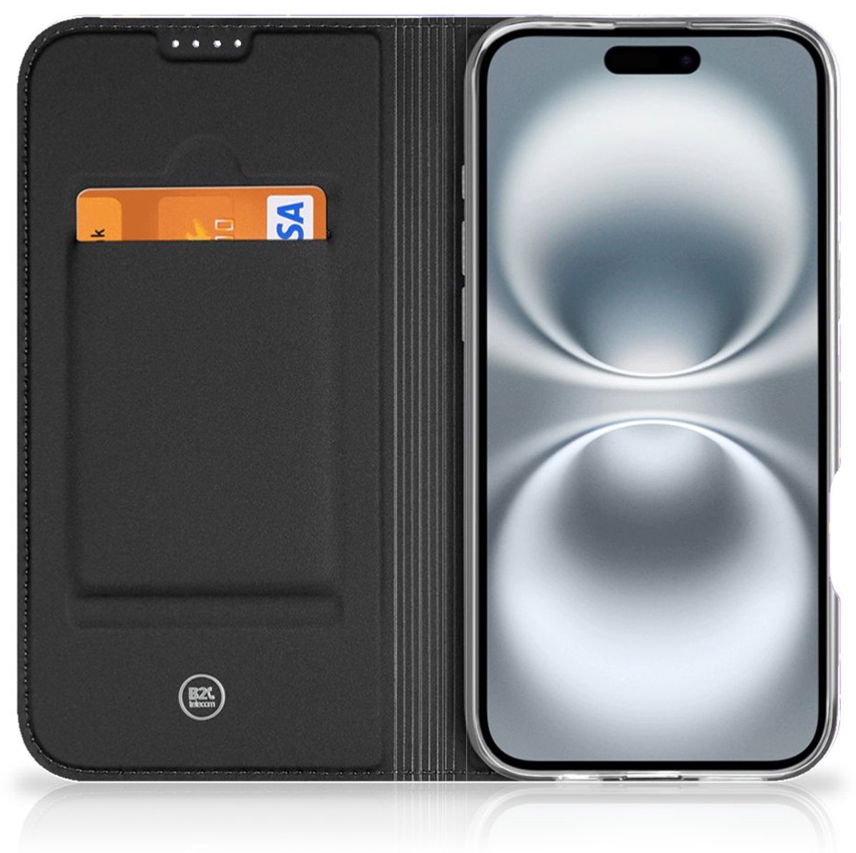 Bookcase voor iPhone 16 Plus Watercolor Paars