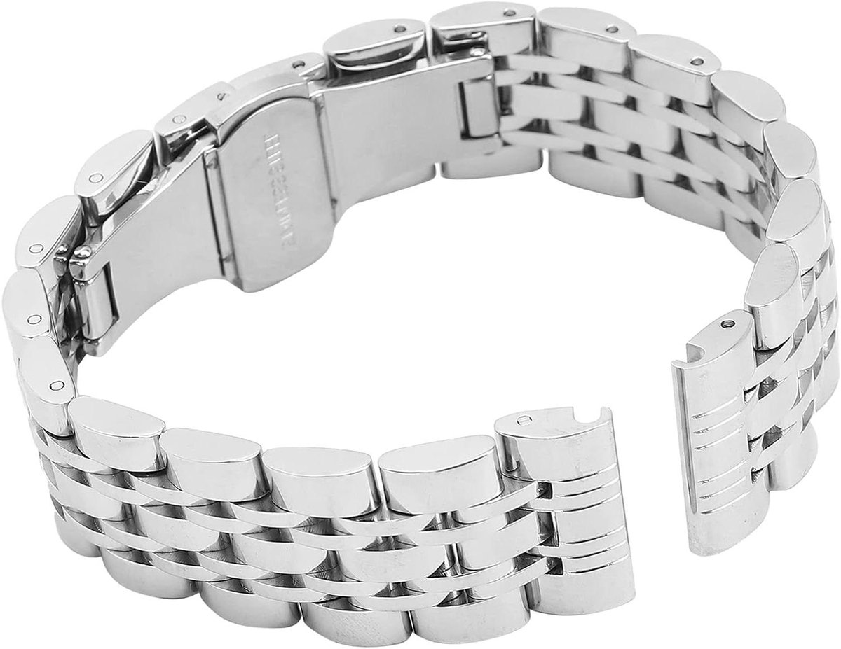 Roestvrijstalen horlogeband met bandaanpassingshulpmiddel voor thuis - 18mm .