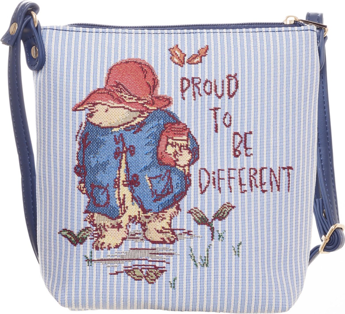 Elegant smal tasje - Paddington Bear - Beertje Paddington - lichtblauw gestreept - Classic marmalade