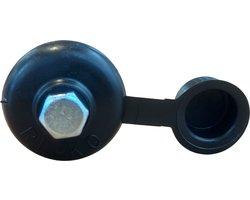 Golfplaatschroeven voor golfplaat 177/51 - verzinkt 6x110mm mét ring en dop zwart - per 100st verpakt