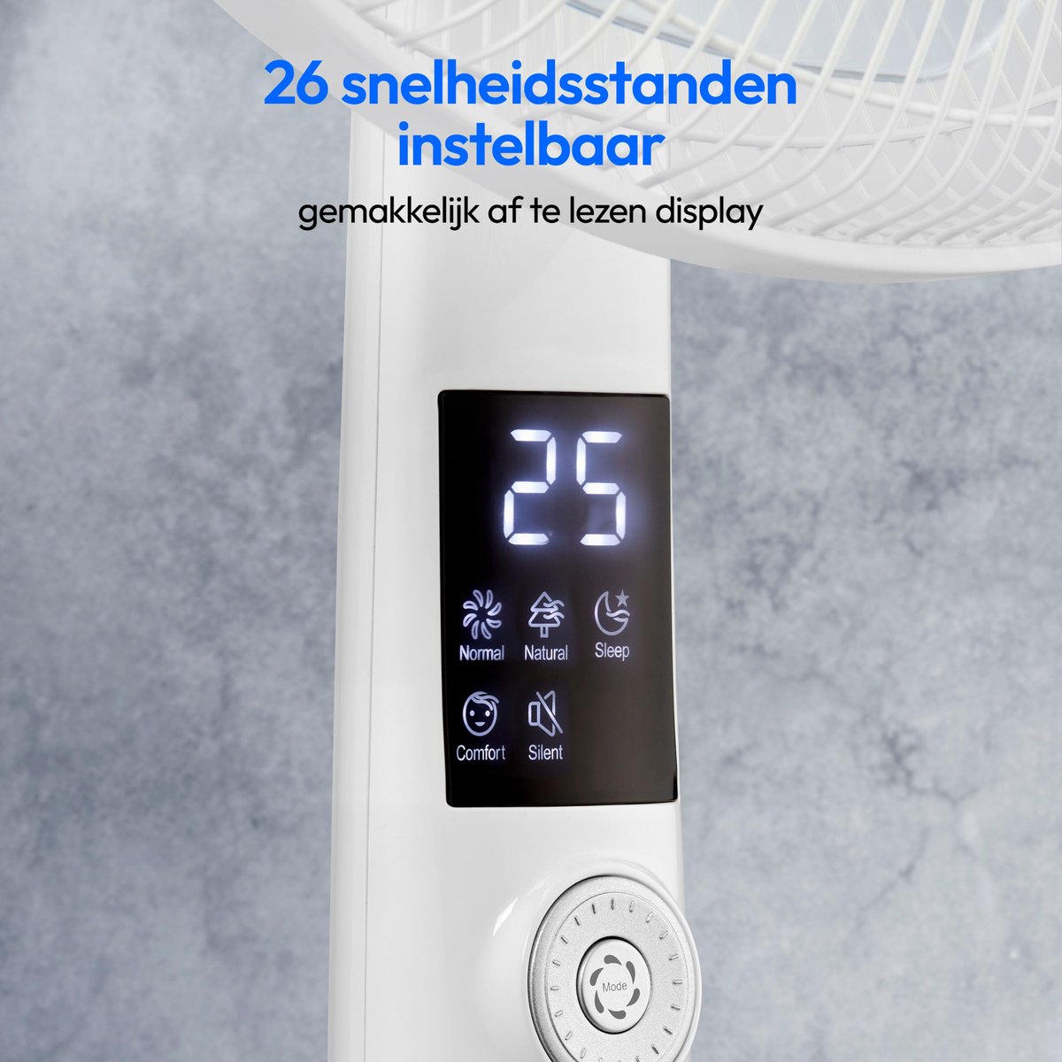 MEDION P20 SF voetventilator met afstandsbediening (26 snelheidsinstellingen, 30 watt vermogen, horizontale en verticale oscillatie, timerfunctie, in hoogte verstelbaar, MD11939) wit