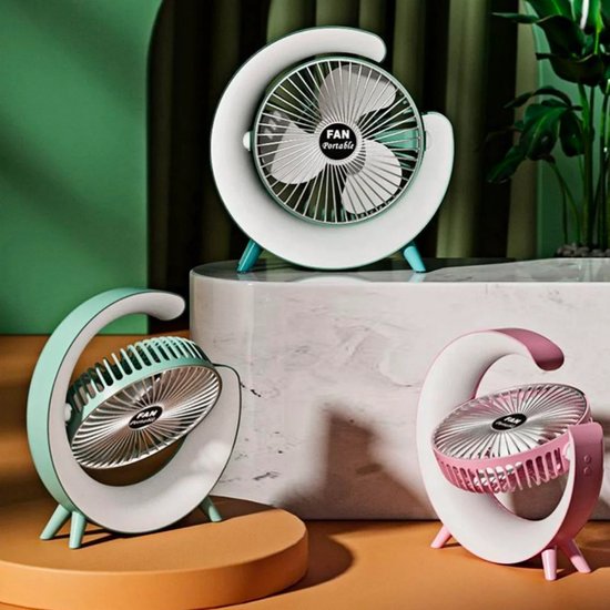 Dnenellr Nekventilator, windmolen, draagbare ventilatoren 2025, 360 graden koeling, USB-oplaadbaar, 3 snelheden, zwart