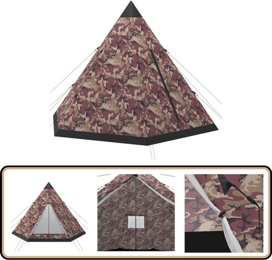 Foto: Vidaxl tent 4 persoons groen uv bestendig kampeertent tipi tent outdoor tent festival tent camping accessoires
