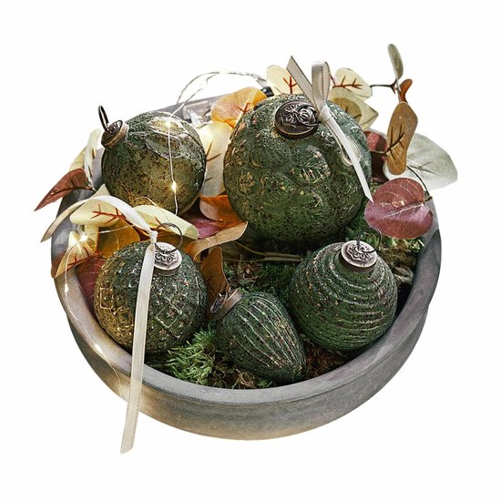 LOBERON Décorations de Noël lot de 6 Moriches vert