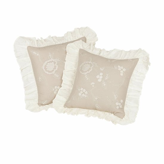 LOBERON Housse de coussin lot de 2 Clarissa gris