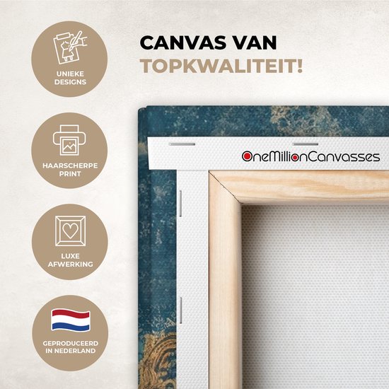 Tableau sur toile 80x120 cm - Décoration murale exclusive Taj Mahal - Ramadan - Fleurs - Islamique - Décoration murale salon - Décoration chambre - Accessoires de chambre - Peintures sur toile