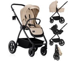 Lionelo Meril 3in1 Kinderwagen - Buggy – XL Reiswieg, Wandelwagen & ADAC-gecertificeerd Autostoeltje – All-Terrain Wielen – Compleet Accessoireset – UPF50+