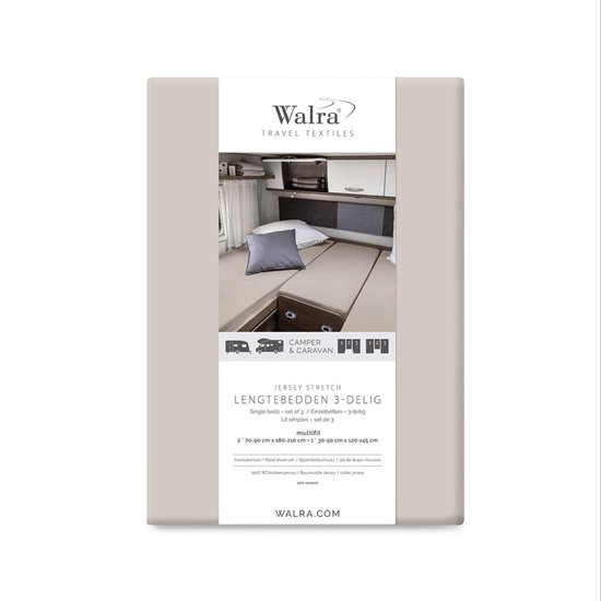 Walra Jersey Hoeslaken Zand 3-Delig - Voor Caravan en Camper - Premium Lakens van Walra — afbeelding 4