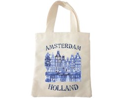 Katoenen cadeau tasje grachtenpandjes Amsterdam Holland