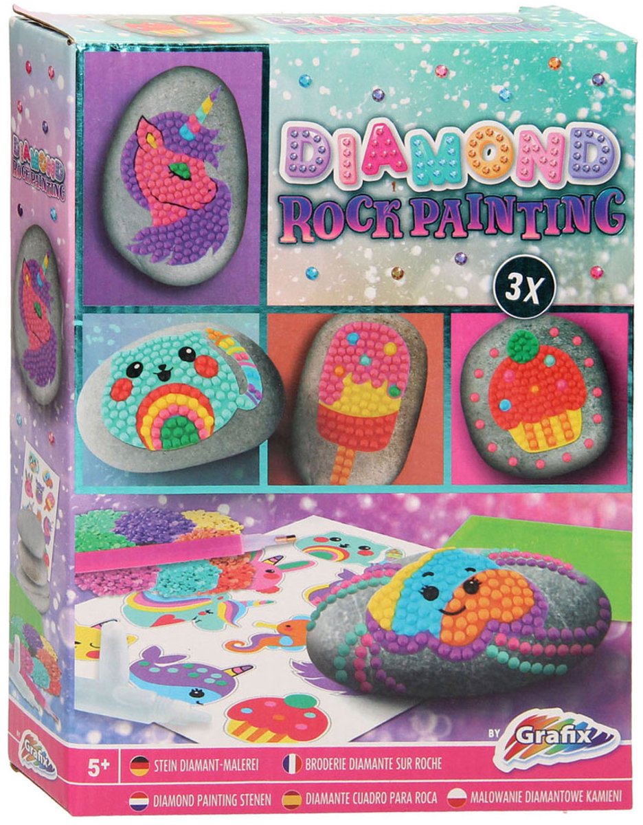 Grafix Diamond Painting & Rock Painting Set - Verrijk je Creativiteit met Betoverende Glinsterende Stenen - Voor jong en oud - Creatief speelgoed — afbeelding 15