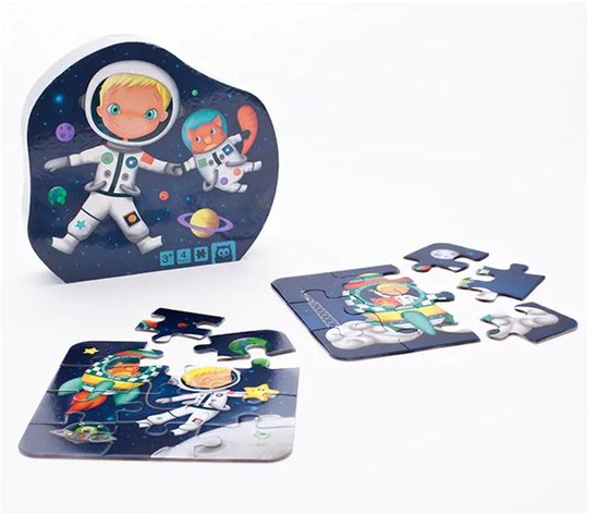 Eurekakids Puzzle 4 en 1 Astronaute - Quatre puzzles pour enfants dans une jolie boîte