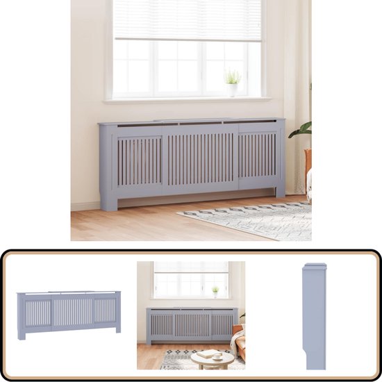 vidaXL Radiatorombouw - MDF - Grijs - 205 cm Radiatorombouw ...