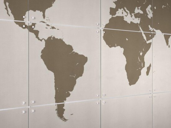 Carte du monde IXXI or, Art in Map - 140 x 100 cm - Outil de suspension gratuit - Grande Décoration murale et affiches - Illustrations, Graphisme, Abstrait,