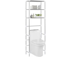 Wasmachine rek - Ombouw - Kast - Opbouwmeubel - Verhoger - Wasmachine meubel - Opbergkast - Ijzer -Zilver