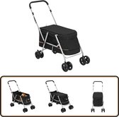 Poussette pour chien vidaXL - Pliable - Zwart - 100 x 49 x 96 cm
