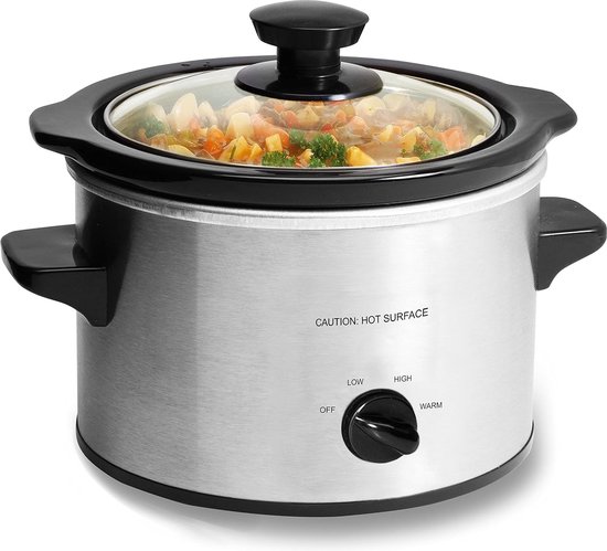 Slowcooker Compact 1,4L RVS met Warmhoudfunctie - Slowcooker - €69,95