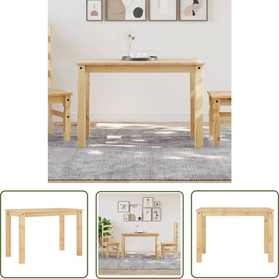 vidaXL Eettafel Panama 160x80x75 cm massief grenenhout grijs, eetkamertafel, keukentafel, restauranttafel, tafel, eettafel, eetkamermeubels