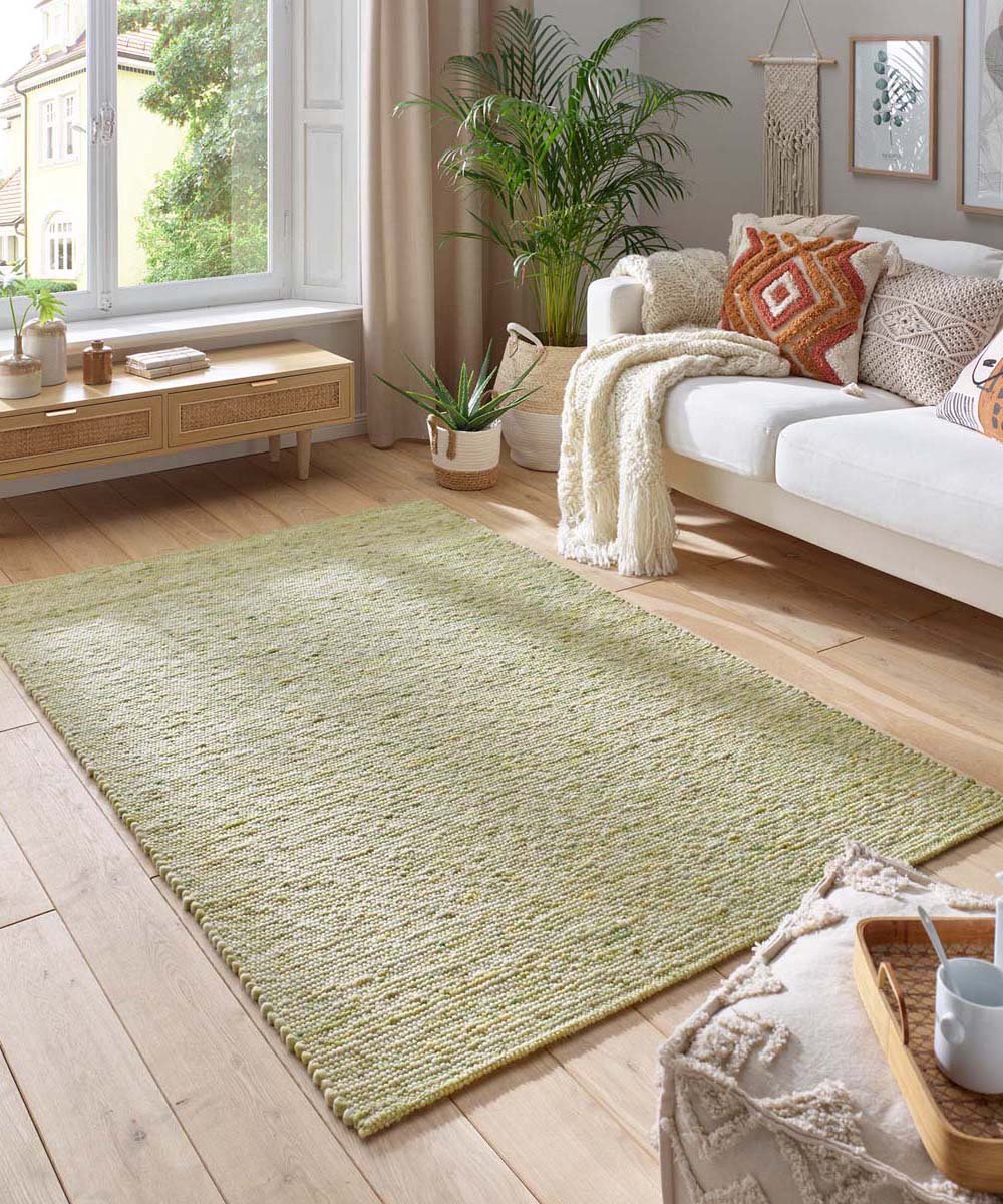 Wollen vloerkleed - Lundr groen 200x290