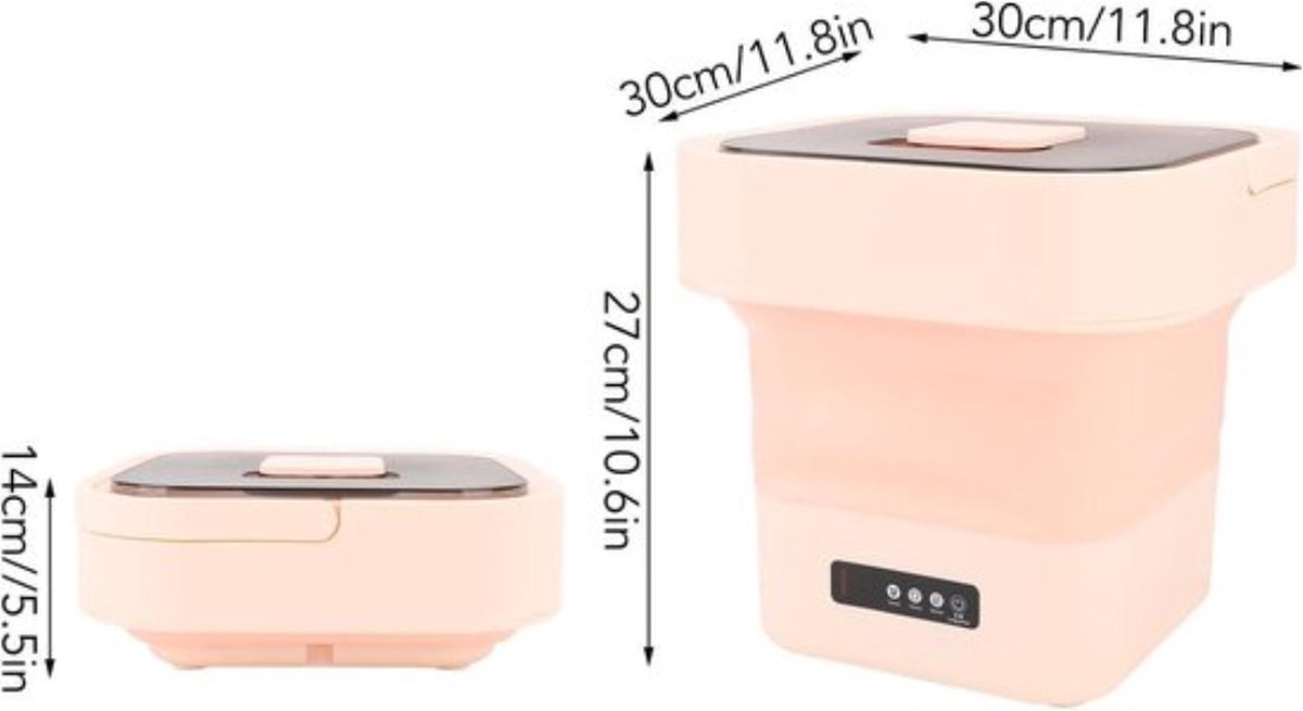 Mini Wasmachine, 8 liter 10 W Mini Opvouwbare Wasmachine 3 Modi Mini-kleine Wasmachine Kleine Draagbare Opvouwbare Campingwasmachine Automatische Reiswasmachine Voor Kleine Voorwerpen, Blauw Licht