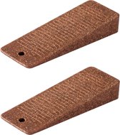Eliot® flexibele siliconen deurstoppers - kurk-look - 2 stuks - wig-vorm