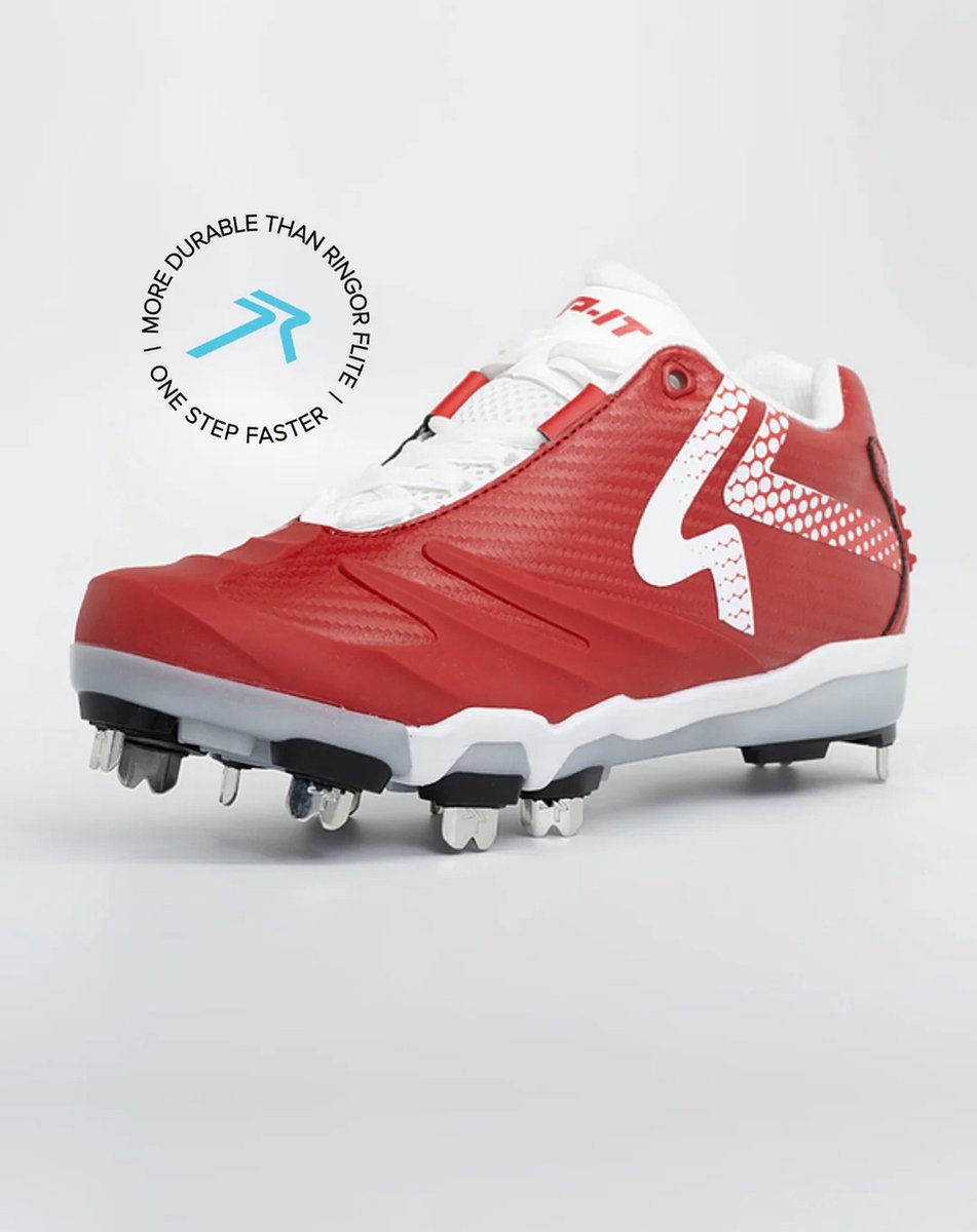 Ringor - Rip-IT - MLB - Softbal - Pro - Softbal Schoenen - Metalen Spikes - Wit - US 10,5/EU 42