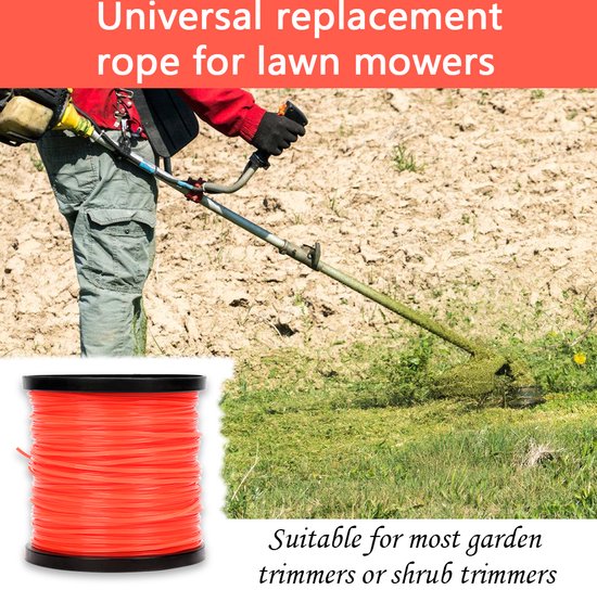 Snijdraad voor grastrimmer 2,0 mm rond nylon rol 100 m — afbeelding 5