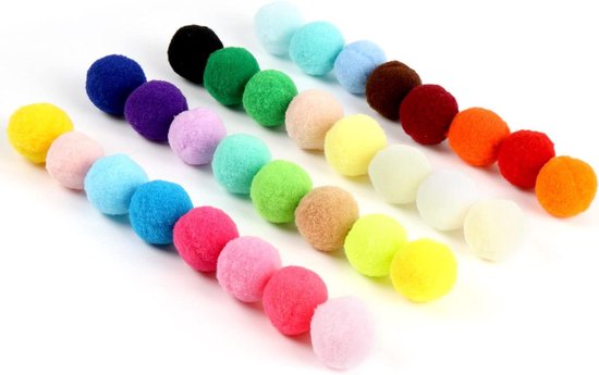 Grote kattenspeelgoedballen, 30 stuks, 4 cm, zachte kattenballen, kittens, pompons, bal voor kittens, training en spelen, indoor, katten, interactief balspeelgoed, pluche speelgoedballen