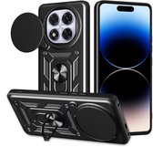 Coque Xiaomi Redmi Note 14 Pro Plus - Coque MobyDefend Armor avec Ring rotatif - Zwart - Coque pour téléphone portable - Coque compatible avec : Xiaomi Redmi Note 14 Pro Plus