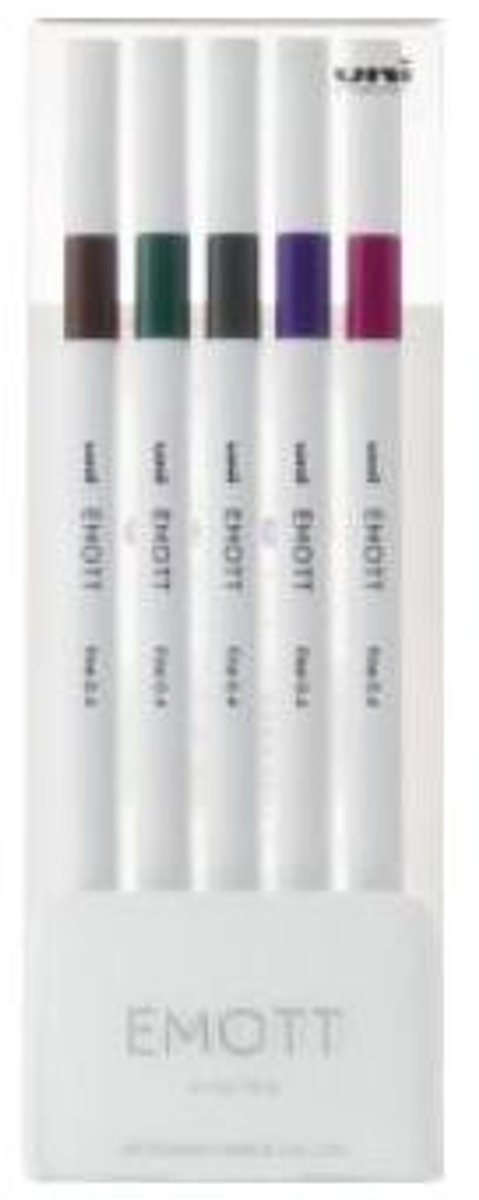 Uni Emott No.3 markeerstift 5 stuk(s) Bruin, Groen, Grijs, Violet