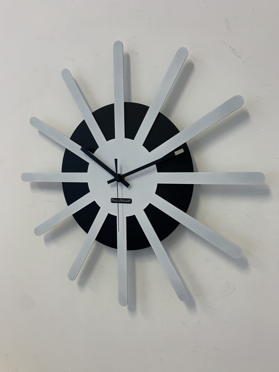 MOSACLOCK * ETOILE BLANC & NOIR ** Wandklok Modern Industrieel Design **