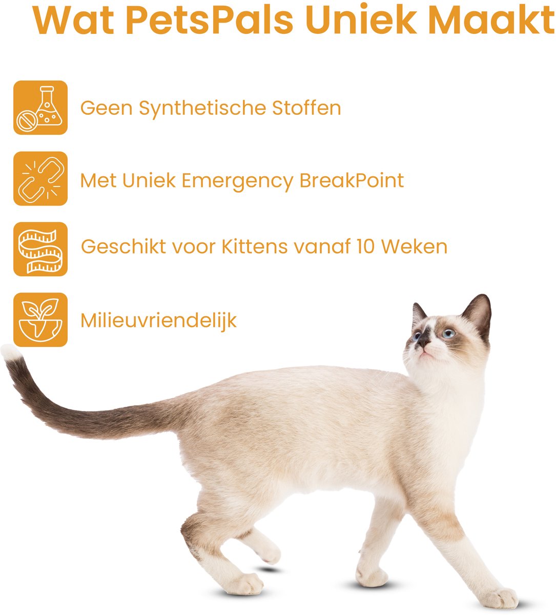 PetsPals TeekShield™ Natuurlijke Halsband voor Katten – Incl Vlooienkam - Verstelbaar en Comfortabel – Met Natuurlijke Oliën – foto 2