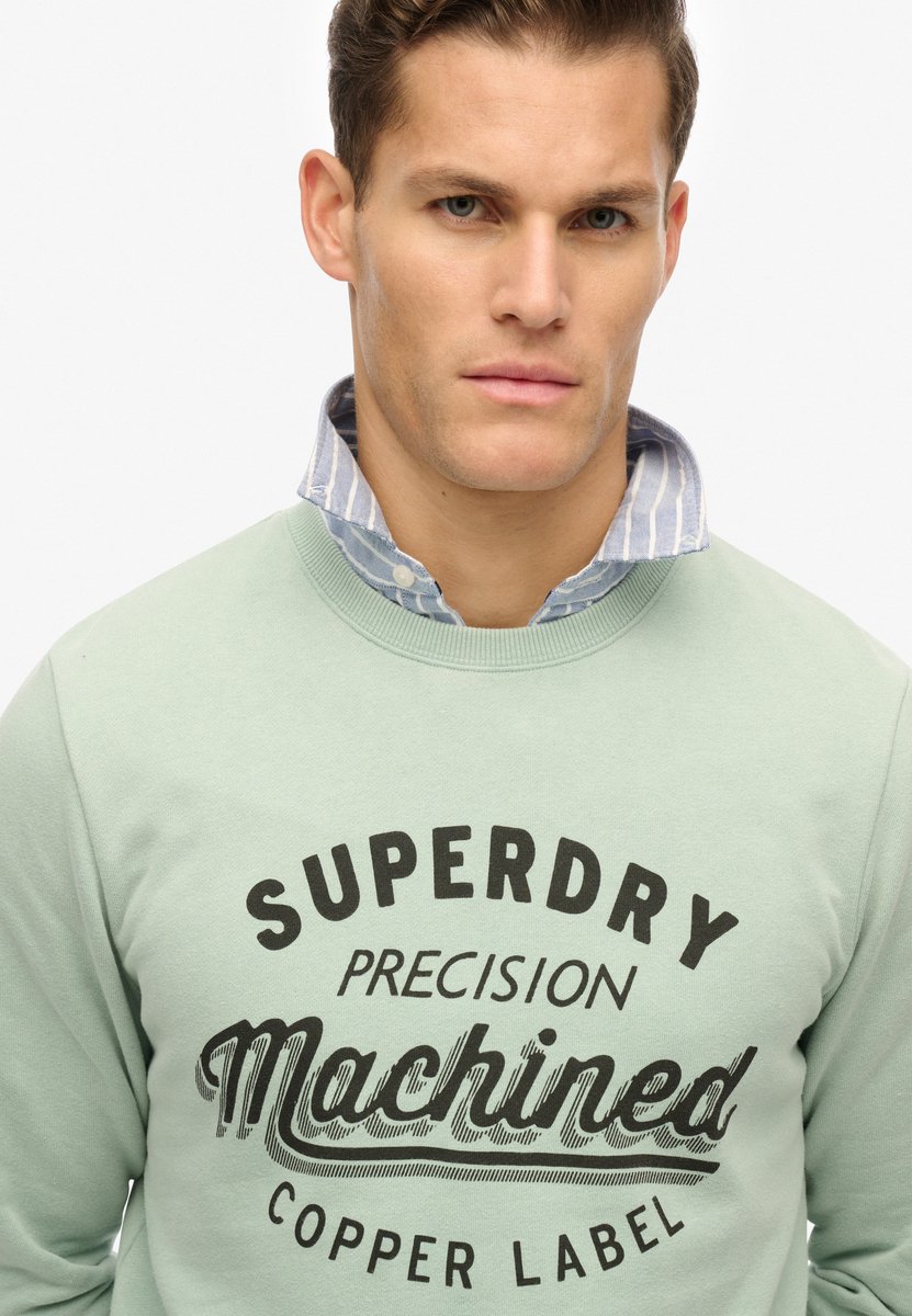 Superdry Vintage Wash Relaxed sweatshirt met ronde hals Heren Truien Groen