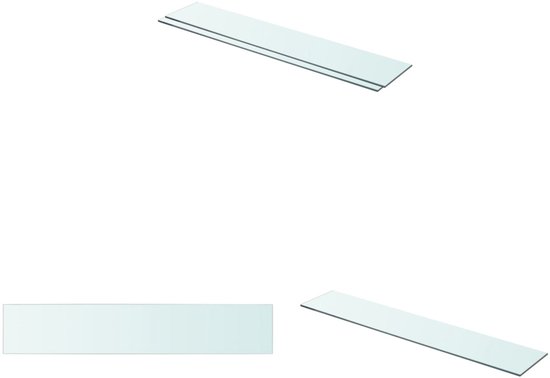 The Living Store Verres Shelf s - Etagères murales - 80 x 15 cm - Transparent - Verre 8 mm d'épaisseur