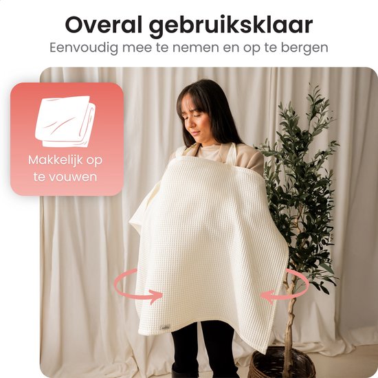 Amisly Borstvoedingsdoek - Luxe Voedingsdoek - afschermdoek - OEKO-TEX-Wafel - Materiaal-Crème - Kraamcadeau - baby van Amisly — afbeelding 5