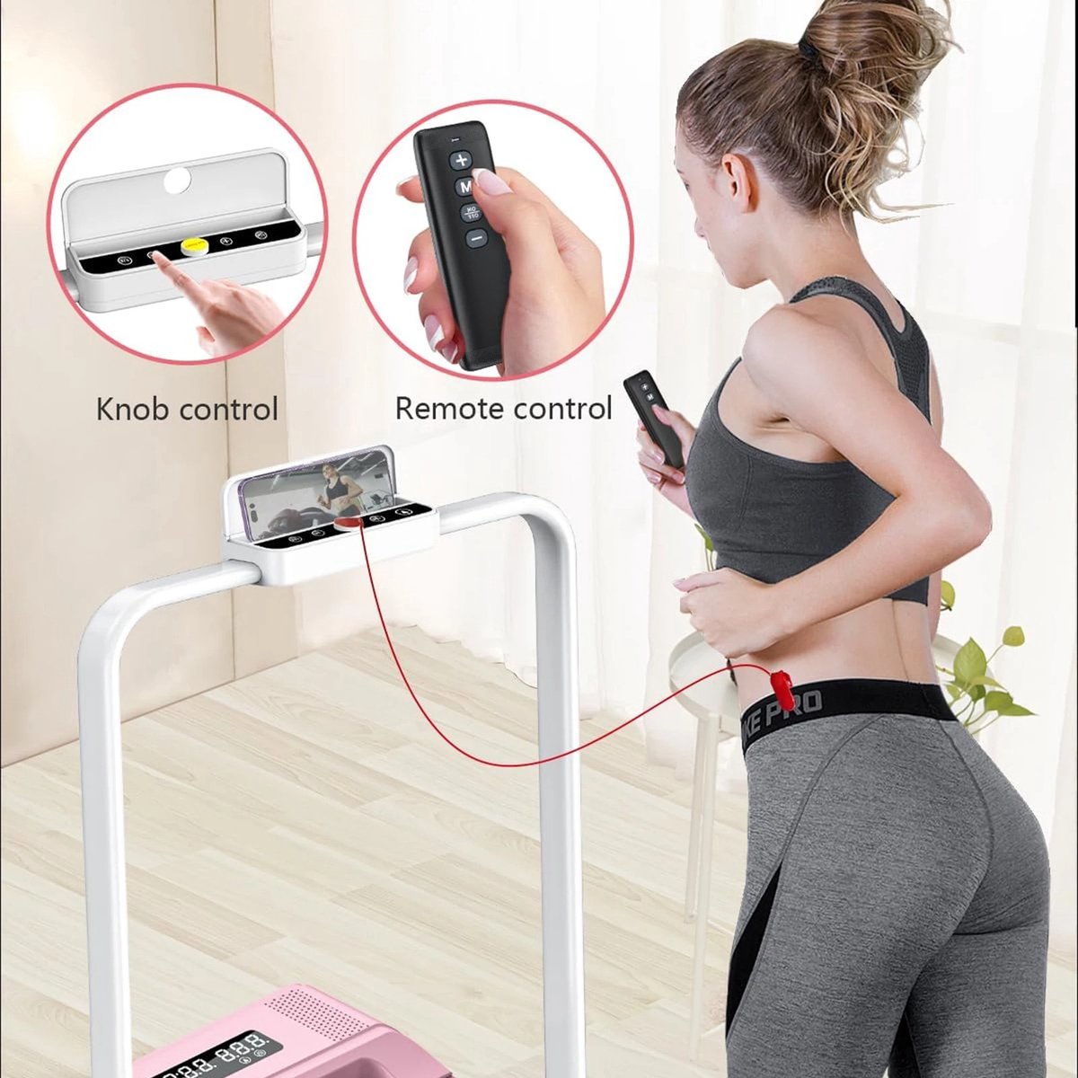 Afbeelding 2 van MzShop - Loopband Inklapbaar - Home trainer - Loopbanden - Loopband fitness - Loopband voor thuis - Met helling functie - 1 tot 10 Km Per uur - Zwart