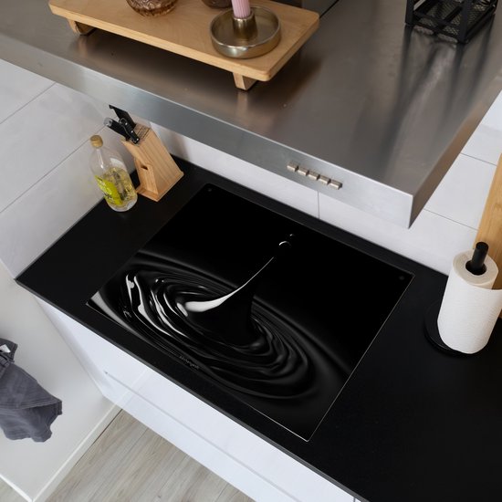 KitchenYeah® Protection plaque induction 70x55 cm - Noir - Eau - Goutte - Protege plaque de cuisson - Couvre plaque induction - Protecteur d'induction - Cuisine