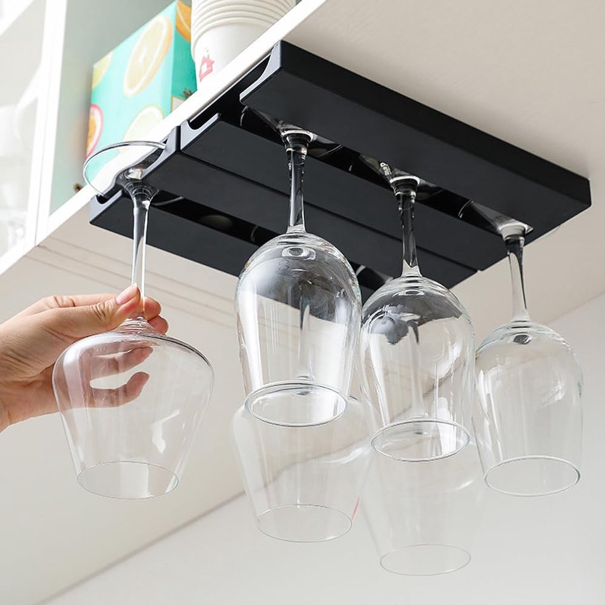 TheLau ® Stijlvolle Hangende Wijnglashouders Set van 2 voor Keuken, Bar en Restaurant Decoratie