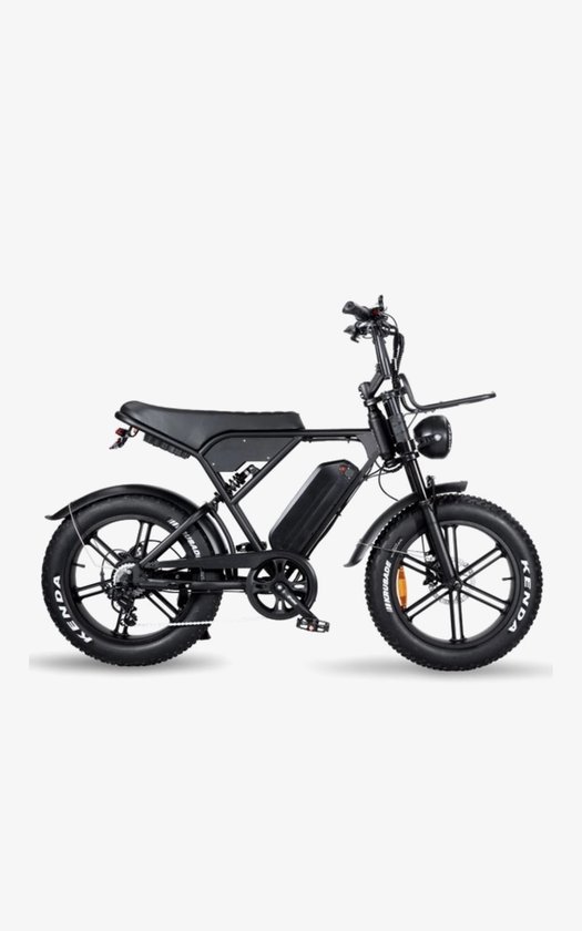 Elektrische fatbike OUXI H9.4 zwart 250W motor 48V accu 60 km actieradius vering 20″ banden