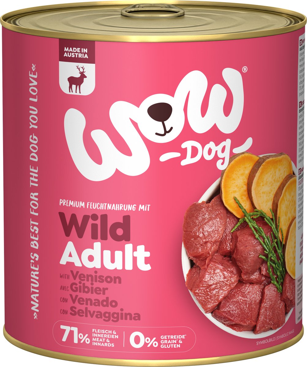 Wow WOW! Adult hondenvoer - blik - wild - 6 x 800 g