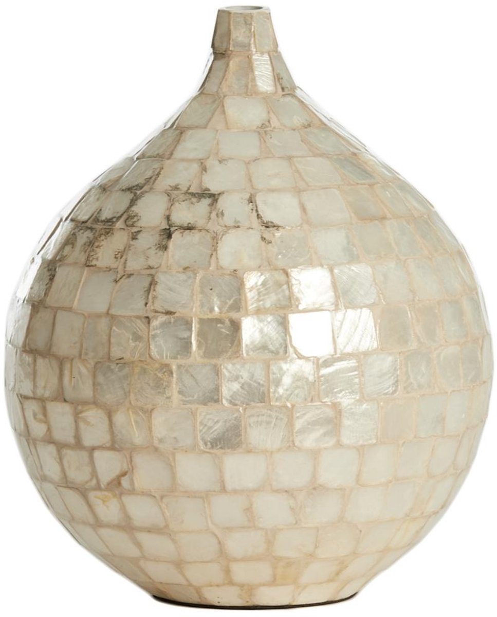 Vaas Elorza - Crème - Ø22cm - Hout - Modern - Bloemenvaas - Woondecoratie - Decoratieve vaas voor woonkamer of slaapkamer - Moederdag - Moederdag cadeautje - Moederdag cadeau voor mama