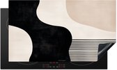 KitchenYeah® Inductie beschermer 95x55 cm - Abstract - Japandi - Beige - Modern - Kookplaataccessoires - Afdekplaat voor kookplaat - Inductiebeschermer - Inductiemat - Inductieplaat mat - Keuken decoratie
