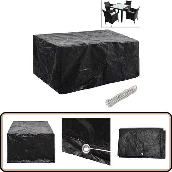 Tuinmeubelhoes waterdicht 420D 116x100x120 cm zwart