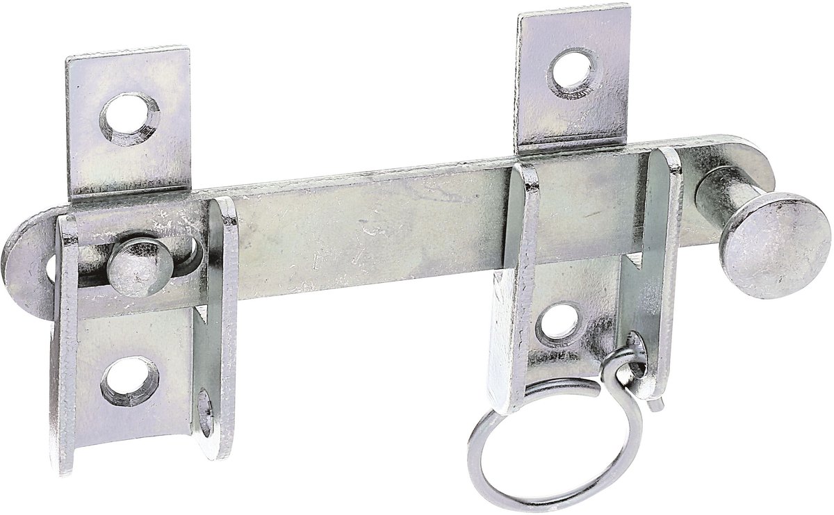 Alberts 845445 slaggrendel | met vastzet-voorziening | galvanisch verzinkt, gechromateerd | afmetingen 120 x 65 mm | Set van 20