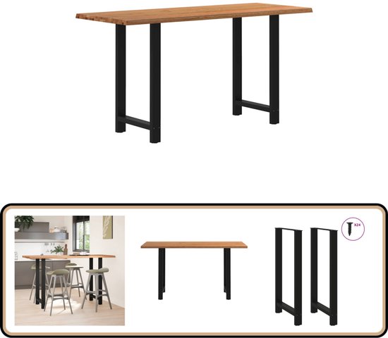 vidaXL Bartafel 60x60x107 cm massief acaciahout, bartoptafel, keukenbartafel, hoge tafels, pubtafel, hoge tafel, aanrechttafel, barkruktafel
