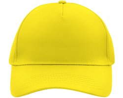 5 panel baseball pet geel
