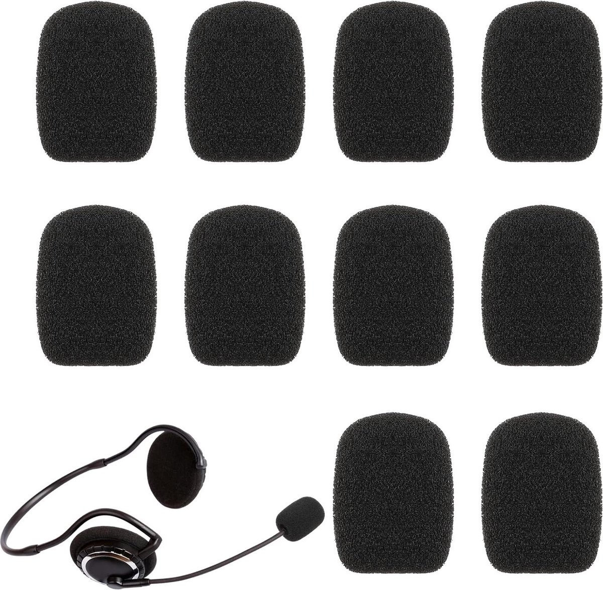 Headset Microfoon Covers Schuim Ruisonderdrukking - Revers Headset Microfoon Spons - Wind Bescherming - Voor Diverse Headsets (10 stuks)