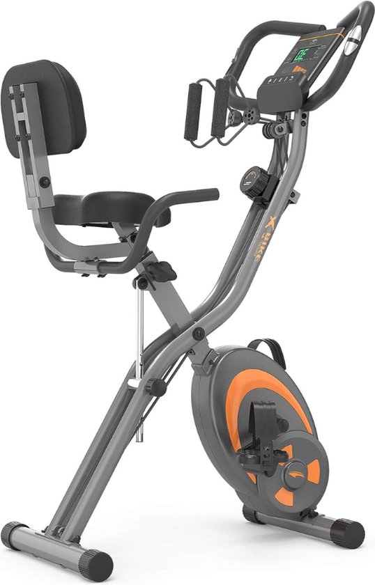 Ultrasport F-Bike, F-Rider Basics, Fietstrainer, Fitnessbike LCD Training Computer, Opvouwbare Hometrainer, Max. Gebruikersgewicht 110 kg, hartslagmeting, 8 weerstandsniveaus, trimwiel, Wit/Zilver